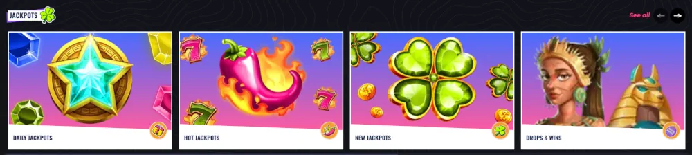 Lunubet-jackpot-kategoriat, mukaan lukien päivittäiset ja kuumat jackpot-pelit